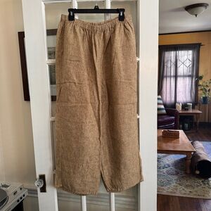 Flax linen wide leg pants